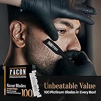 Vista 5 de Facón - Maquinilla de afeitar recta para hombre, kit profesional de afeitar de borde recto con 100 cuchillas, afeitadora barbero japonesa de acero