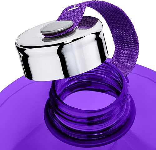 Miniatura 3 de Natureworks HydroMATE botella de agua con frases motivacionales de 1 galón con marcas con horarios, contenedor grande sin BPA con popote y asa,