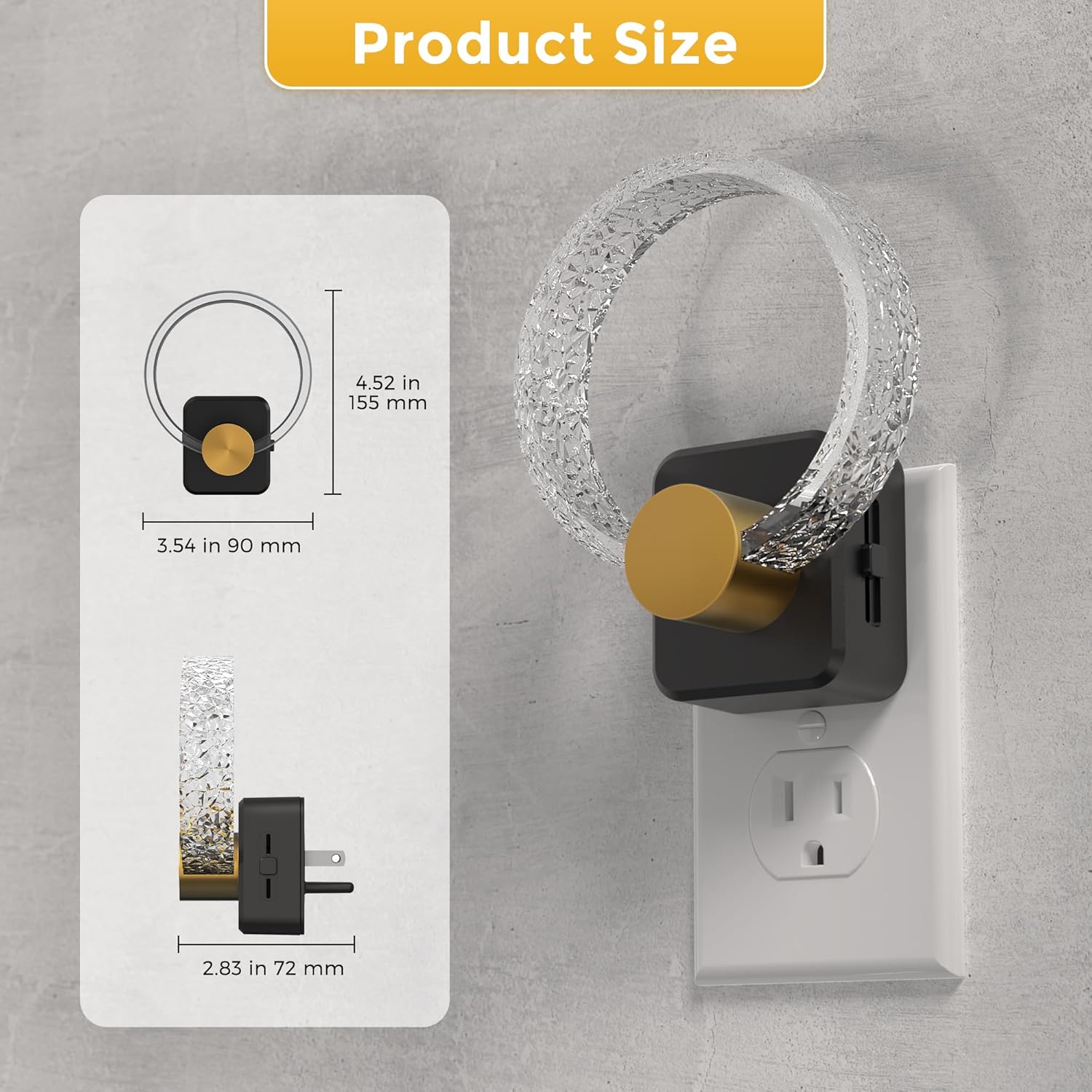 L LOHAS LED Night Lights Plug into Wall, 2 Pack Plug in Night Lights with Light Sensor, 3000K Soft White, 0-100LM Brightness Adjustable, Acrylic Nightlight for Bathroom Bedroom Hallway