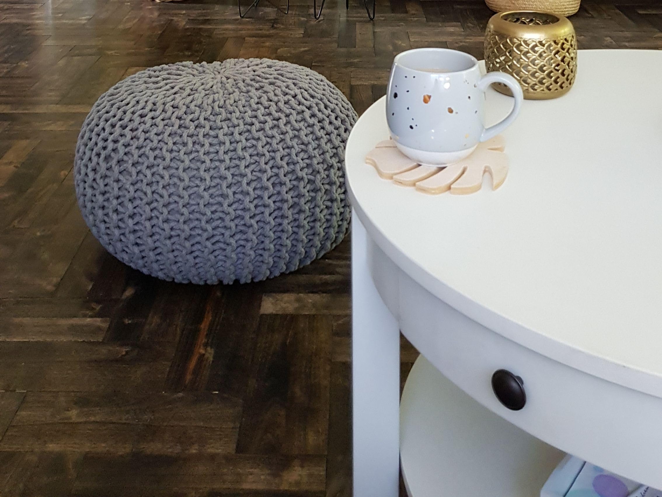 Beliani Trendy Ottoman in Hellgrau Baumwolle 50x35 cm Conrad