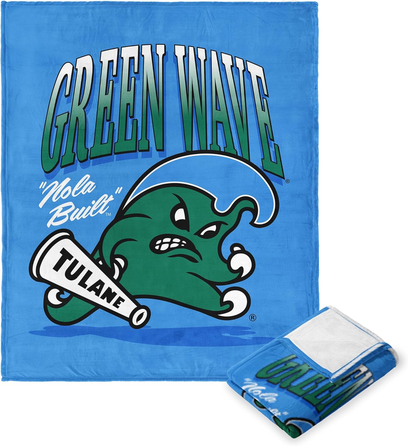 NORTHWEST NCAA Tulane Green Wave, Green Wave, Silk Touch Throw Blanket, 50 x 60 Inches