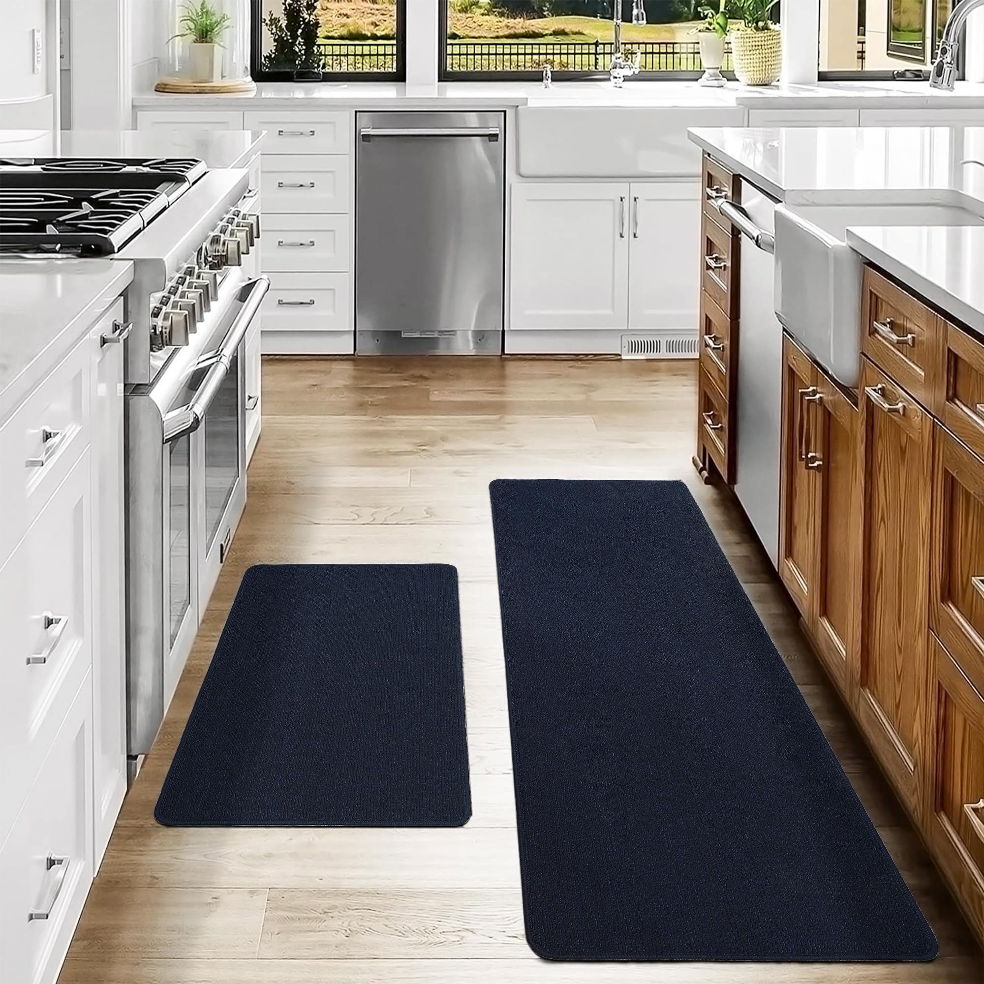 COSY HOMEER Tapis de Cuisine Antidérapant, 60 x 120 cm Tapis de Cuisine Devant Evier, Anti-salissures, Lavable en Machine pour Cuisine, Buanderie, Entrée, Couloir, Rouge