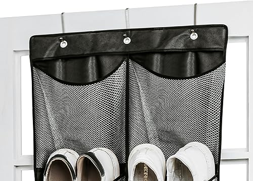 Miniatura 7 de DiClavus Malla grande que ahorra espacio, 10 bolsillos adicionales, organizador de zapatos sobre la puerta, zapatos de almacenamiento de armario,