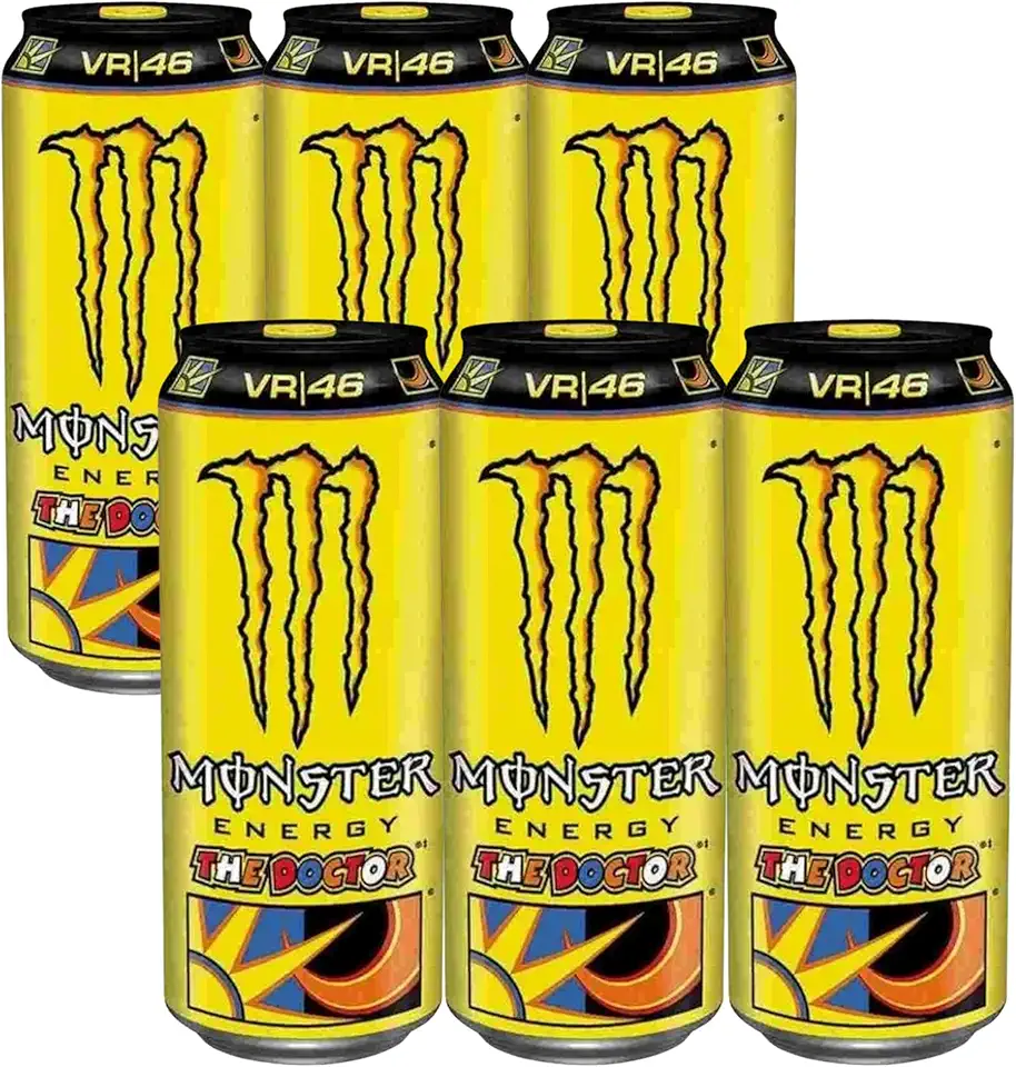 Monster Energy VR46 The Doctor – Edição Valentino Rossi – Pack com 6 Latas de 473ml
