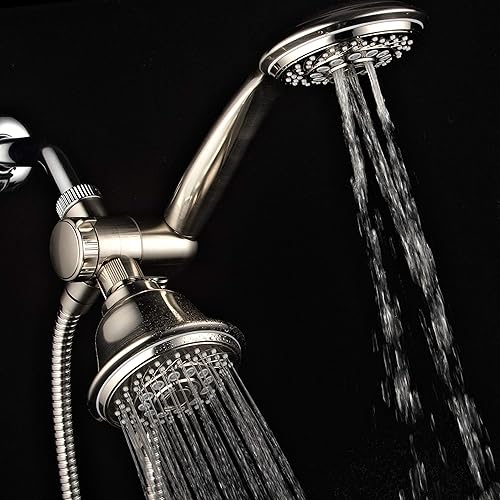 Miniatura 6 de AquaSpa - Cabezal de ducha de alta presión 6 en 1/cabezal de ducha de mano con dos soportes de pared de cabeza y bajo alcance, desviador de agua de