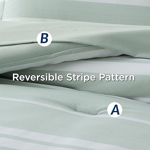 Miniatura 4 de Bedsure Bed in a Bag - Juego de edredón de 7 piezas, tamaño California King, color verde salvia y blanco, juego de cama para todas las estaciones, 2