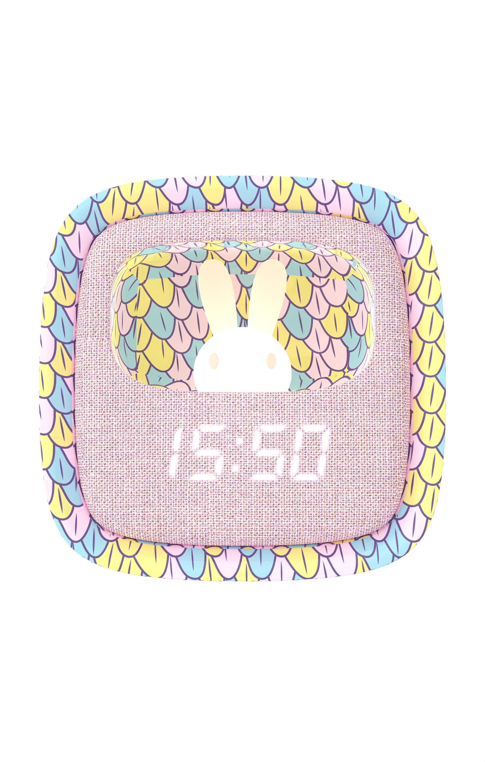 MOB – MOBILITY ON BOARD Billy Clock Sveglia e luce notturna per bambini Sirena arcobaleno - Motivo coniglio - Cornice in plastica morbida - Data, ora e 3 impostazioni di sveglia