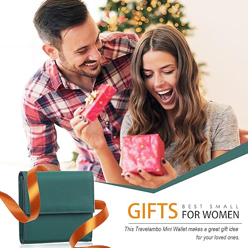 Miniatura 6 de TRAVELAMBO RFID Blocking Small Mini Compact Wallet Coin Pouch Holder Trifold Credit Card Holder Pocket Purse for Women