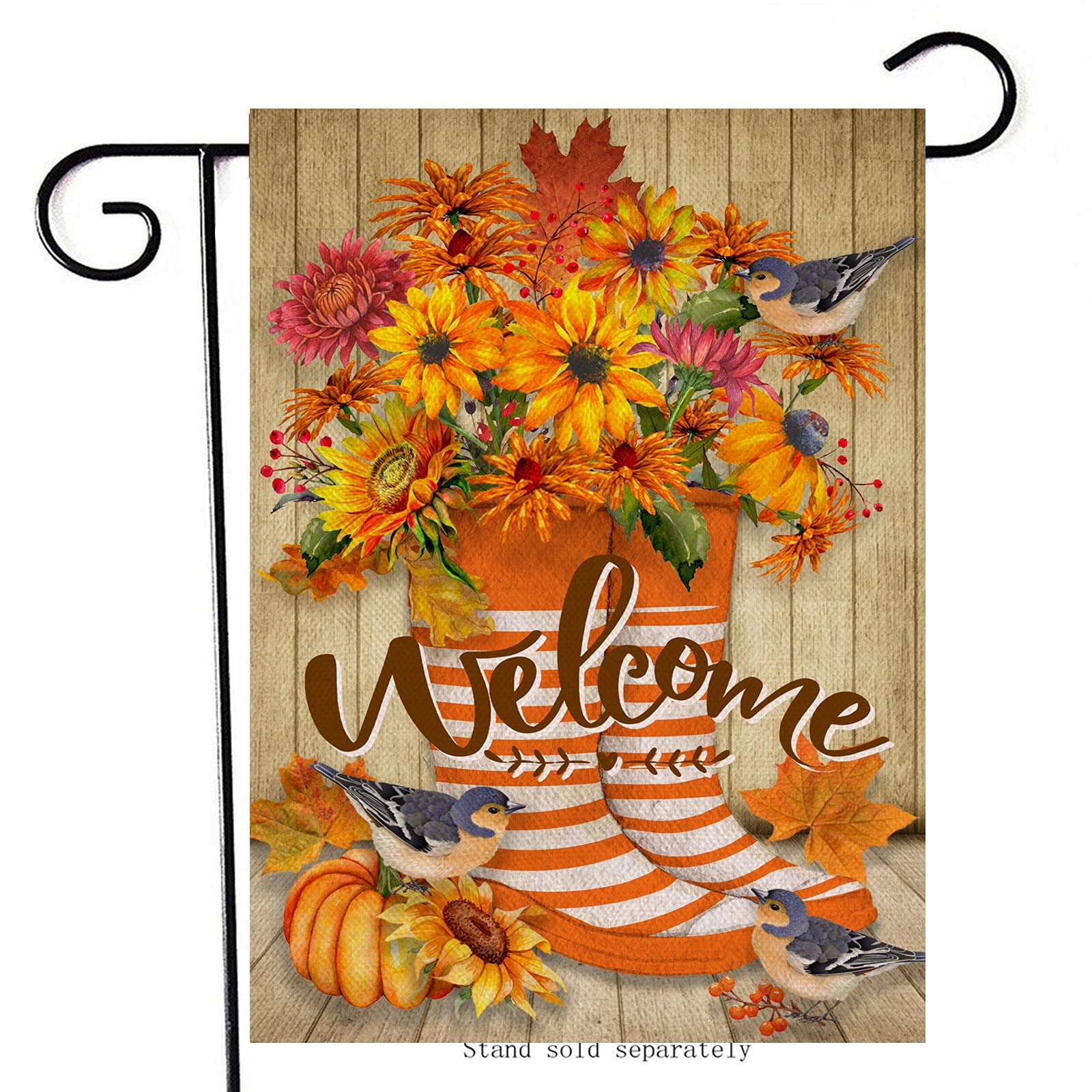 Artofy Rain Boots Welcome Decorative Garden Flag House Yard Fall