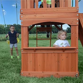 Amazon.com: Backyard Discovery Atlantis Cedar Wood Swing Set