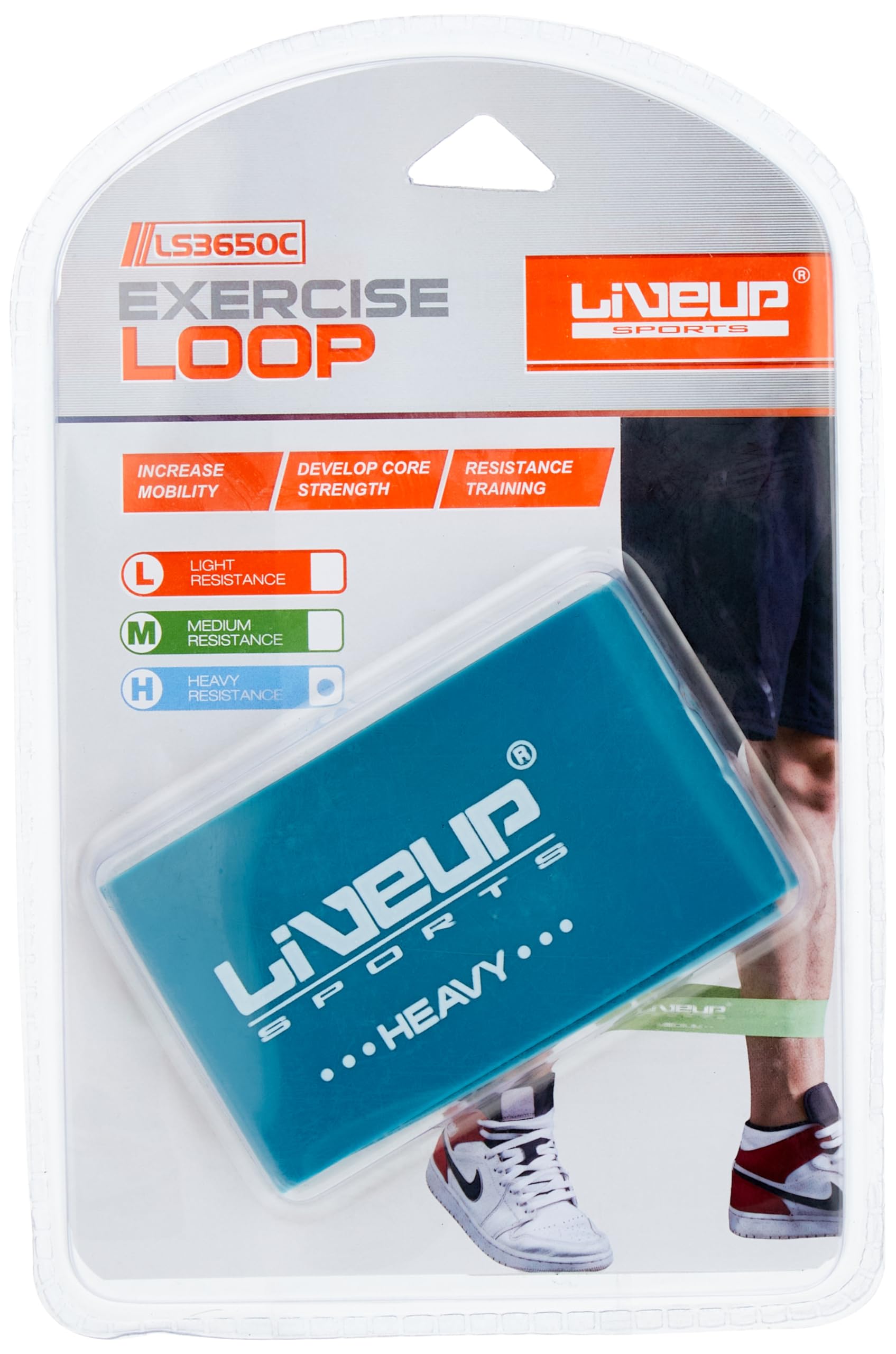 LivEUp Exercise Loop Elastic Band, Heavy, Blue, Multi-Color, Excercise Loop, 36210075-101