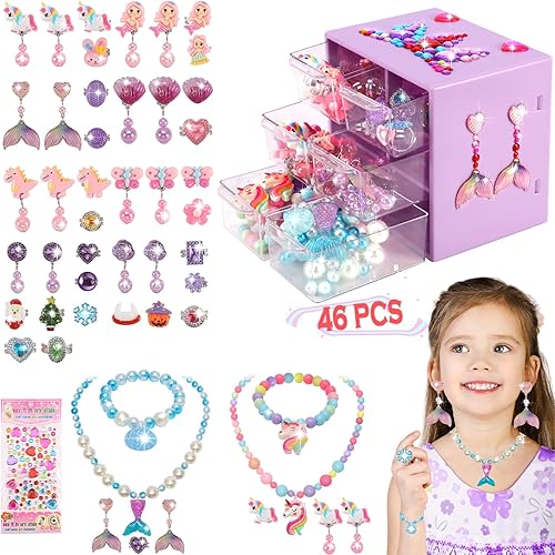 Miniatura 7 de Juguetes para edades de 5 a 7 años, juguetes para niñas de 8 a 10 años, aretes de clip para niñas de 6 a 8 años, disfraz de princesa, juguete de