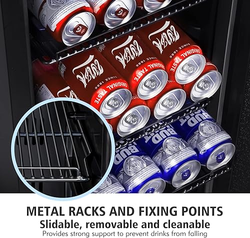 Miniatura 7 de Tylza Refrigerador de bebidas de 15 pulgadas de ancho, mini refrigerador de acero inoxidable para debajo de la encimera, refrigerador de cerveza de