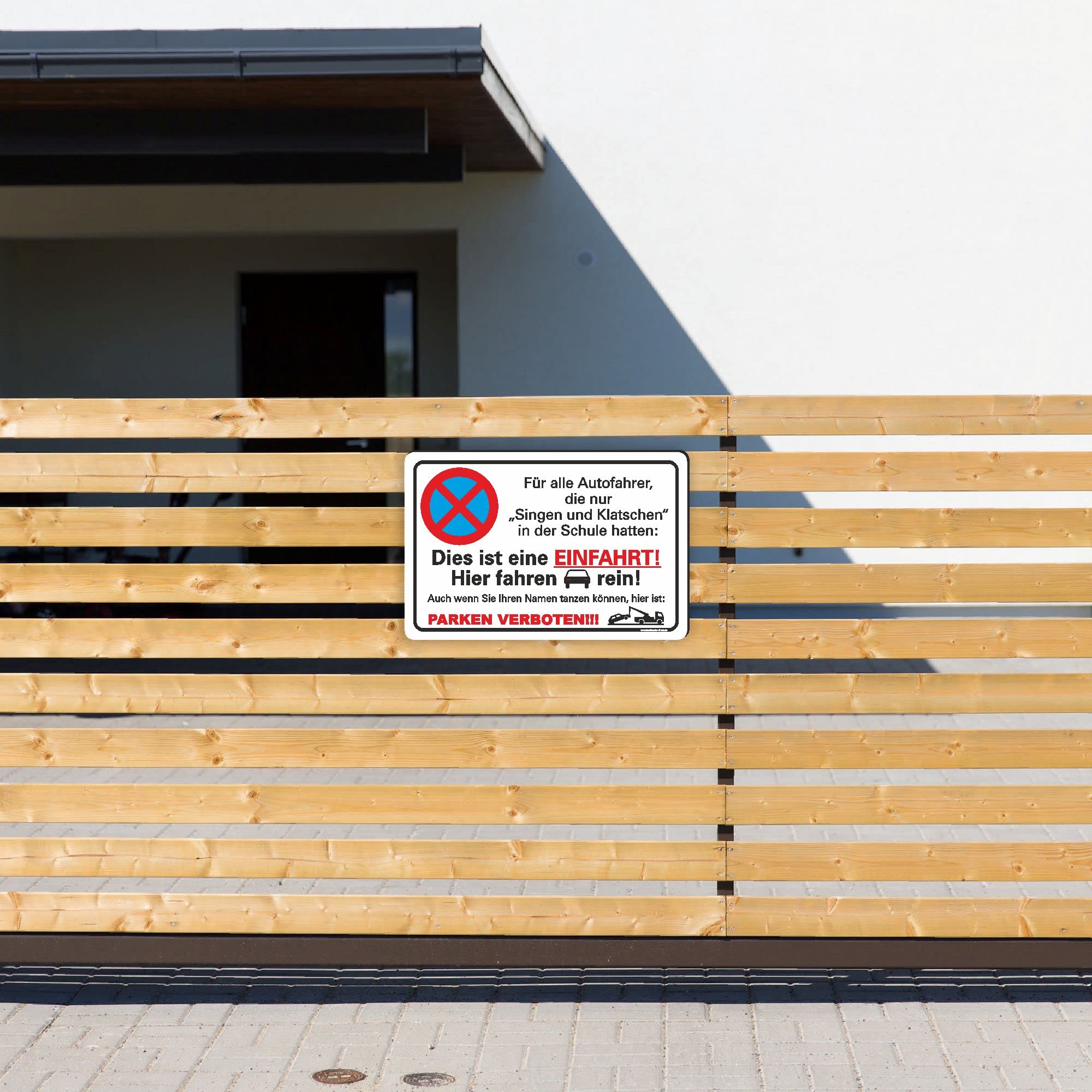 SINGEN UND KLATSCHEN PARKEN VERBOTEN - Parken verboten Schild - Schild zum Markieren vom absoluten Parkverbot- lustiges FUN Parkplatz Schild (75x50cm Schild)