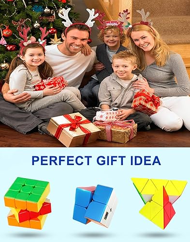 Miniatura 46 de CFMOUR Cubo magnético de velocidad 3 x 3 – Moyu Meilong 3M cubos mágicos sin calcomanías con soporte – Juguete rápido y suave para resolver