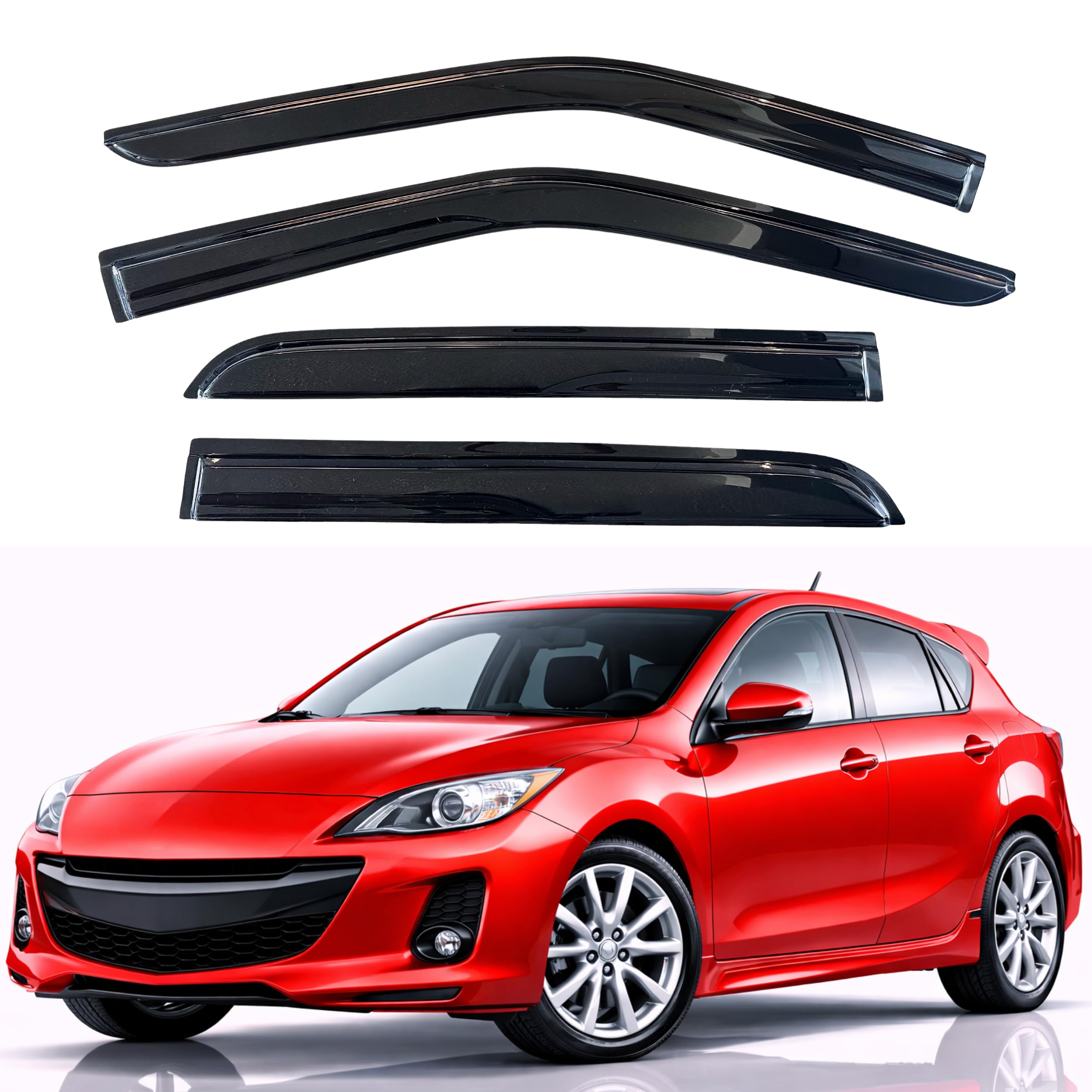 KPY Rain Guards Fit for 2010-2013 Mazda 3 Hatchback