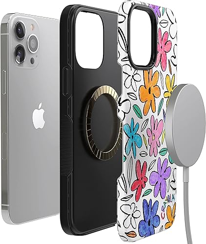 Vista 1595 de Casely - Funda para iPhone 14 Pro Max, Viva La Vida, Frida Kahlo Floral Collage, compatible con MagSafe 10 Frida Kahlo Viva La Vida Collage