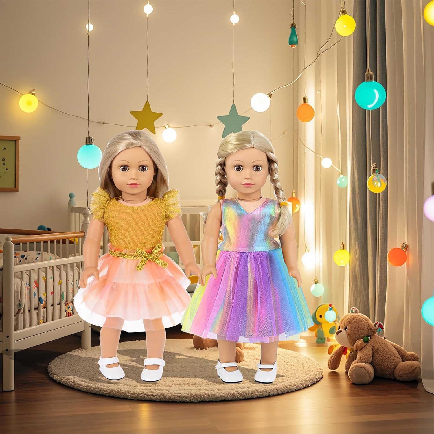 ebuddy 10 Sets 18 inch Doll Clothes and Accessories - Including Mermaid Costume, Stylish Casual Outfit, Swimwear Fit for 18 Inch Dolls (No Doll)