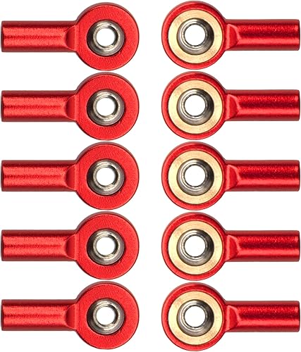 Miniatura 2 de Paquete de 10 varillas de acoplamiento de aluminio M2, rótula M2.0 de 0.59 pulgadas, soporte de cabeza de bola compatible con Tamiya Mini 4WD HSP RC