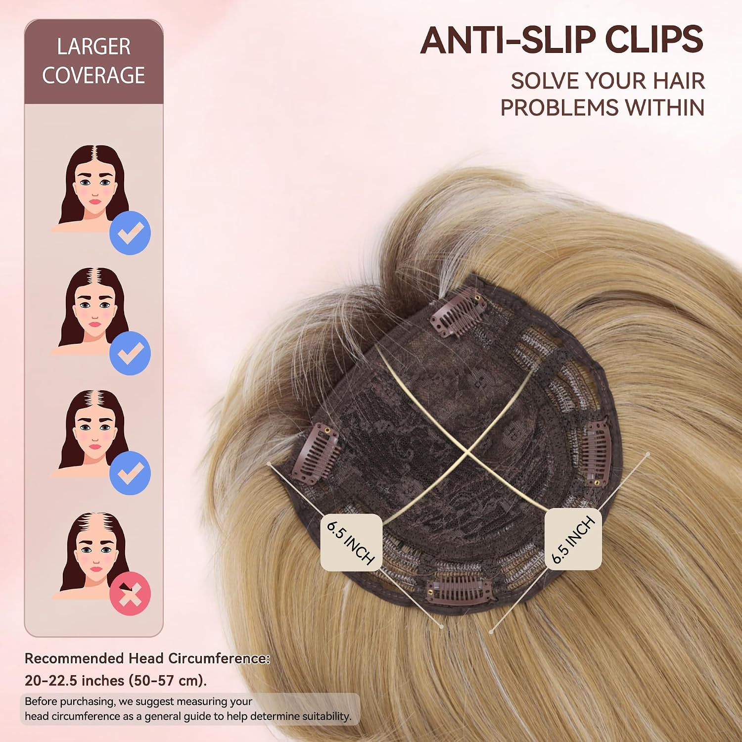 LEEONS Hair Toppers for Women with Bangs Short Bob Synthetic Pieces for Thinning Hair Side Part (Dark Blonde with Dark Root)