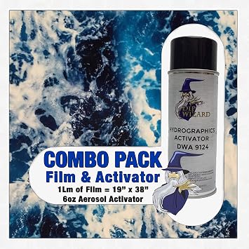 Hydrographic Film Ocean Rip Tide Activator Combo 6oz dip Wizard Hydro dip Dipping