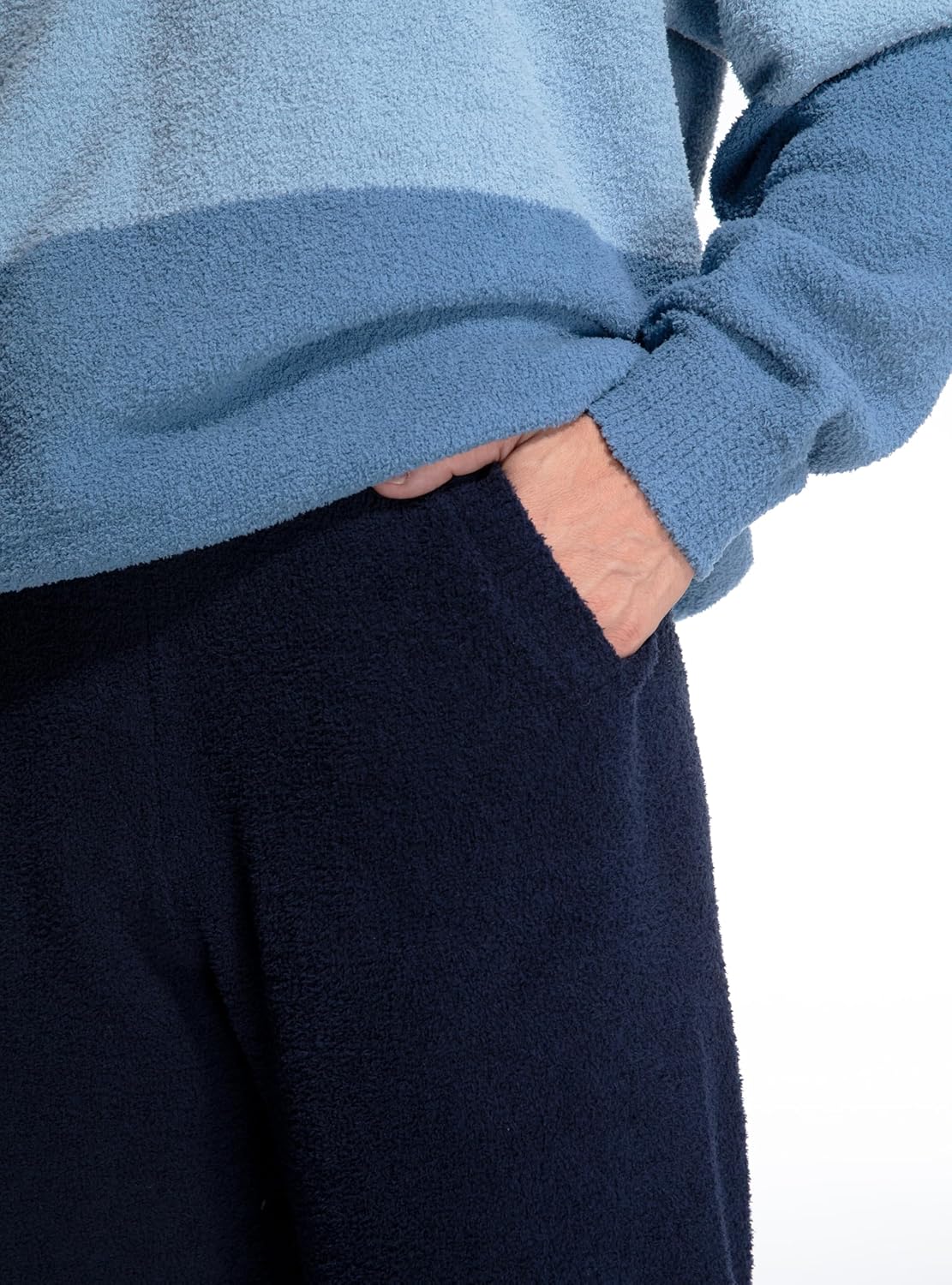 SlumberMee Mens Fleece Plush Pajama Set Ultra Soft Fluffy Warm Pjs Long Sleeve Top & Bottom Knit Winter Sleepwear - Image 4