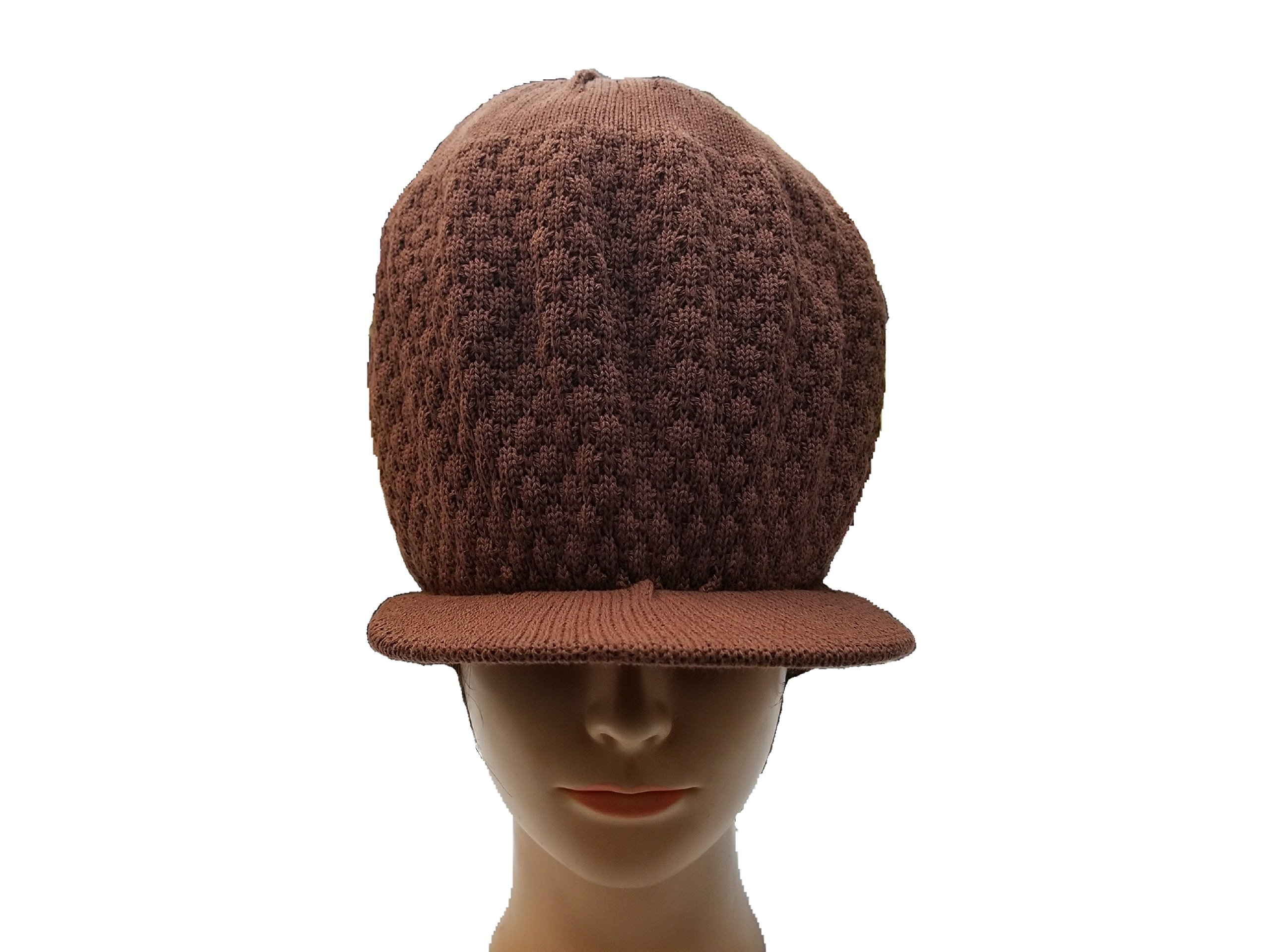 FIREBUNsDread Knit Tam Hat - Rastafarian Dreadlock Cap or Tam Knit Brown