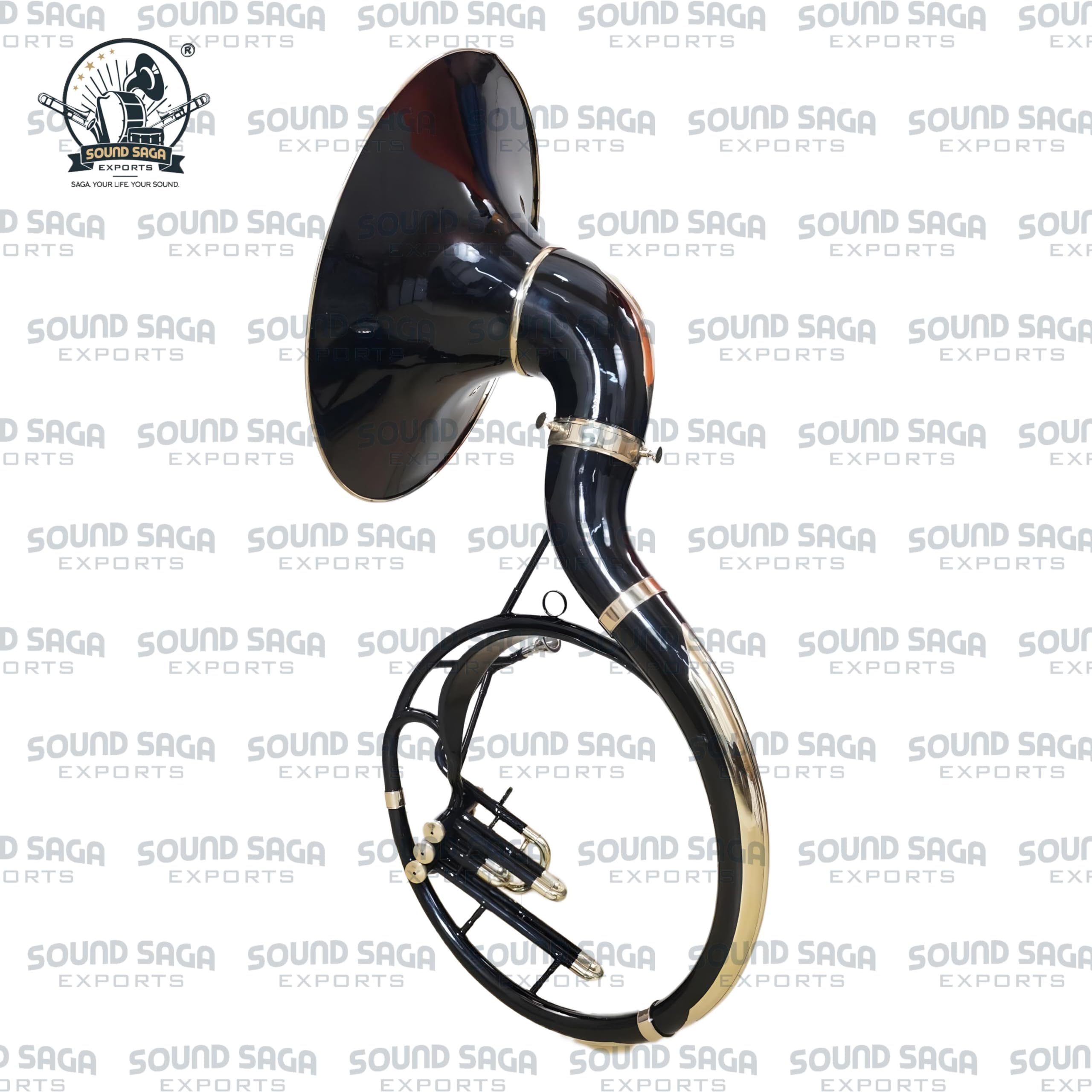 BBb instrument mosiężny 56 cm, mosiężna tuba z ustnikiem i torbą na koncert dla orkiestry marszowej, zespołu szkolnego, początkujących, studentów i średnio zaawansowanych muzyków (czarna)