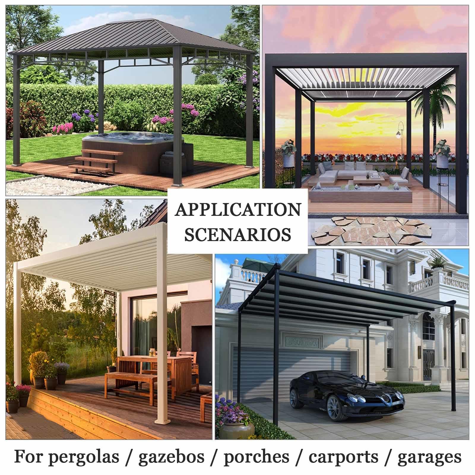 Pavillon-Pergola-Vorhänge für den Außenbereich, mit transparenten Seitenteilen und Reißverschluss-Tür, wasserdicht und transparent, 2,2 x 2 m