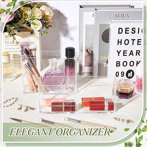 Miniatura 6 de Layhit Paquete de 2 servilletas de acrílico transparente para toallas de invitados de 9 x 2.375 x 3.75 pulgadas, dispensador de servilletas de 7 x