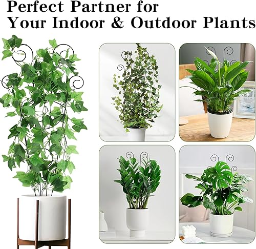 Miniatura 7 de ZOUTOG Enrejado para plantas trepadoras de interior, paquete de 4 unidades de 30 pulgadas, enrejado de jardín de metal resistente al óxido para