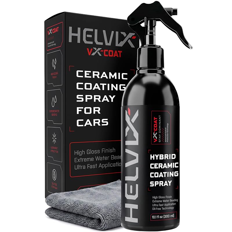 HELVIX VX-Coat Selante Cerâmico Spray para Pintura Automotiva, Quick Detailer Nano à Base de Água, Frasco de 299 mL