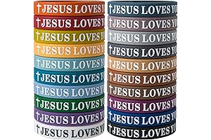 Jesus Loves You Silicone Wristbands: 20-Pack Easter Rubber Bracelets for Christian Festivities