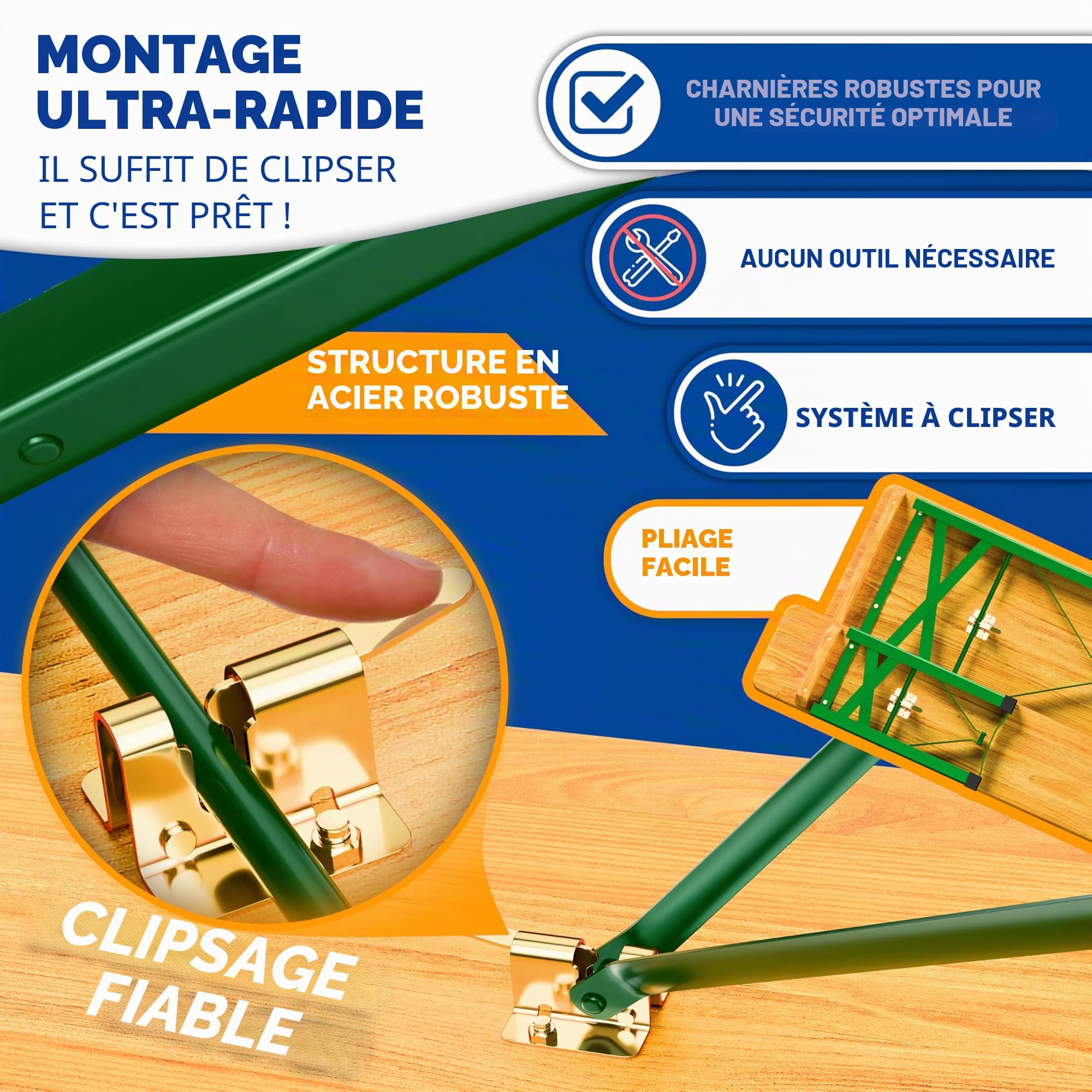 KESSER® Ensemble Table et bancs de Brasserie Set de Meubles de Jardin 3 pièces | Pliable 170 x 46 x 75 cm | 2X bancs de Brasserie 1x Table de Brasserie | Haute