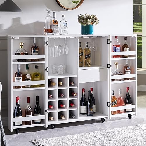 Miniatura 3 de Home Source Jill Zarin - Armario plegable para vino color oro blanco
