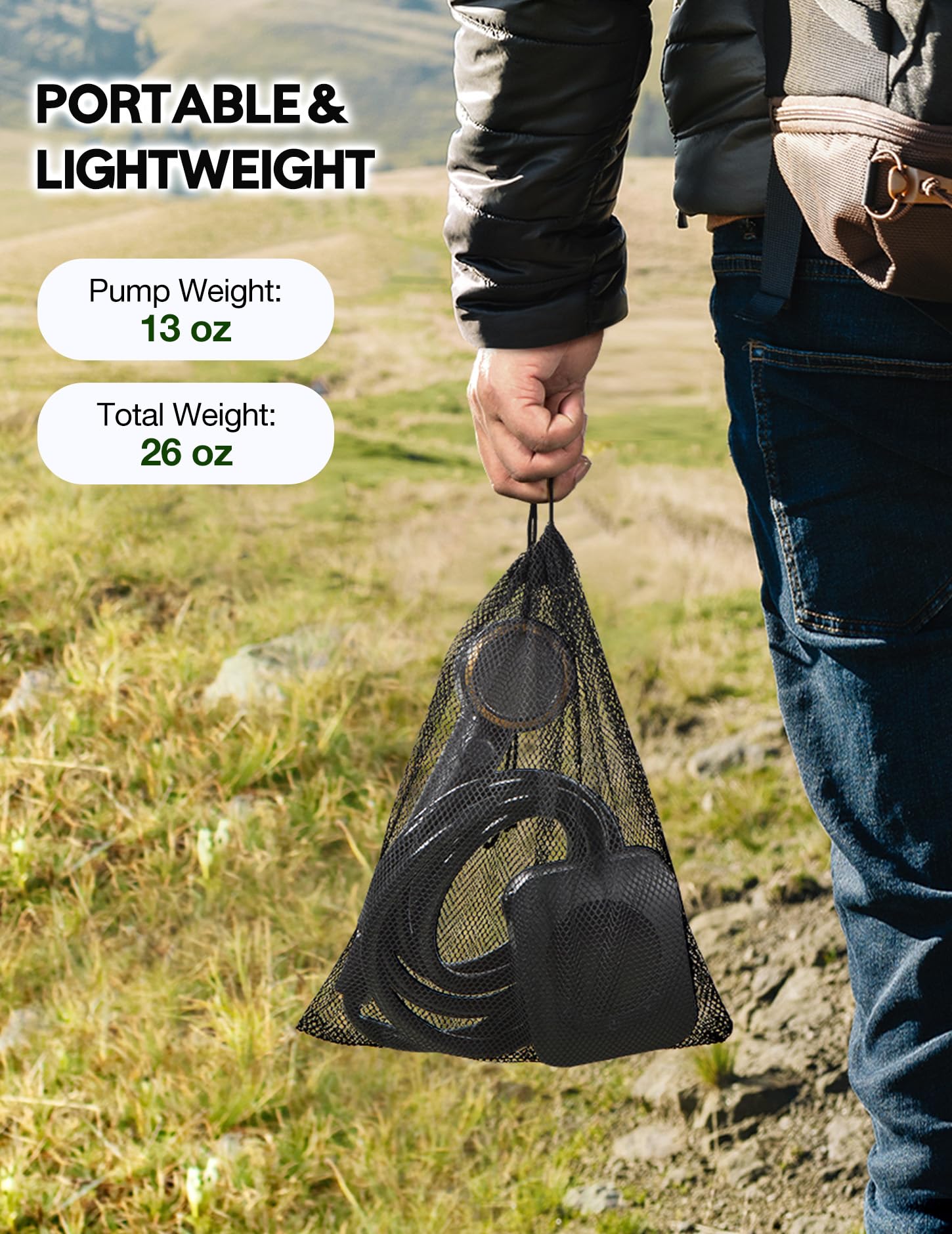Docusvect Douche Portable 8000 mAh Rechargeable, Douche de Camping avec 5 Pressions d'eau, 4 Modes de pulvérisation, étanchéité IPX8 pour Camping en Plein air