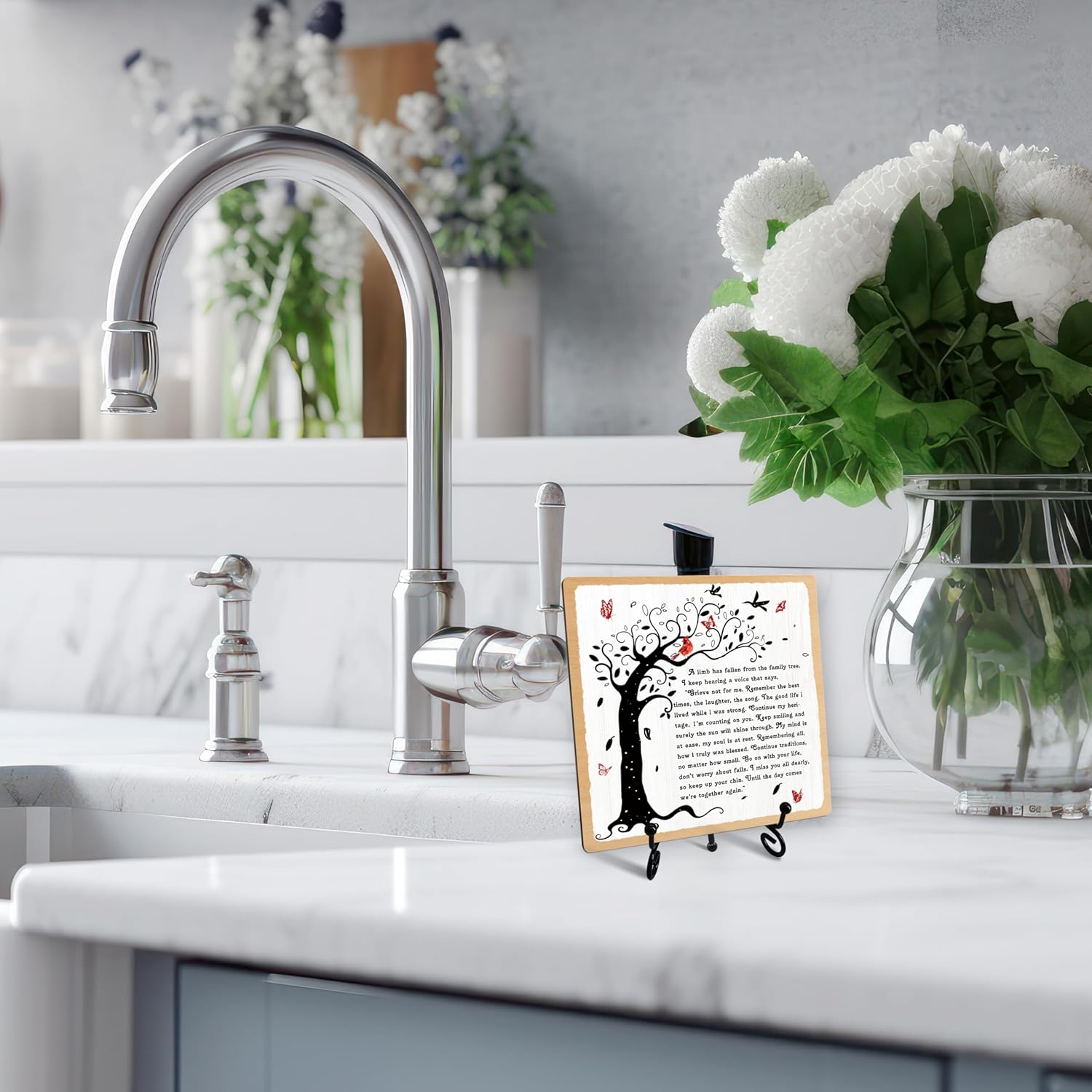 Sympathy Desk Decor, A Limb Has Fallen From Family Tree Sign With Iron Stand, Loss of Loved One Remembrance Gifts, In Memory of Loved One Bereavement Gifts, Home Office Desk Shelf Decorations -15 - Image 4