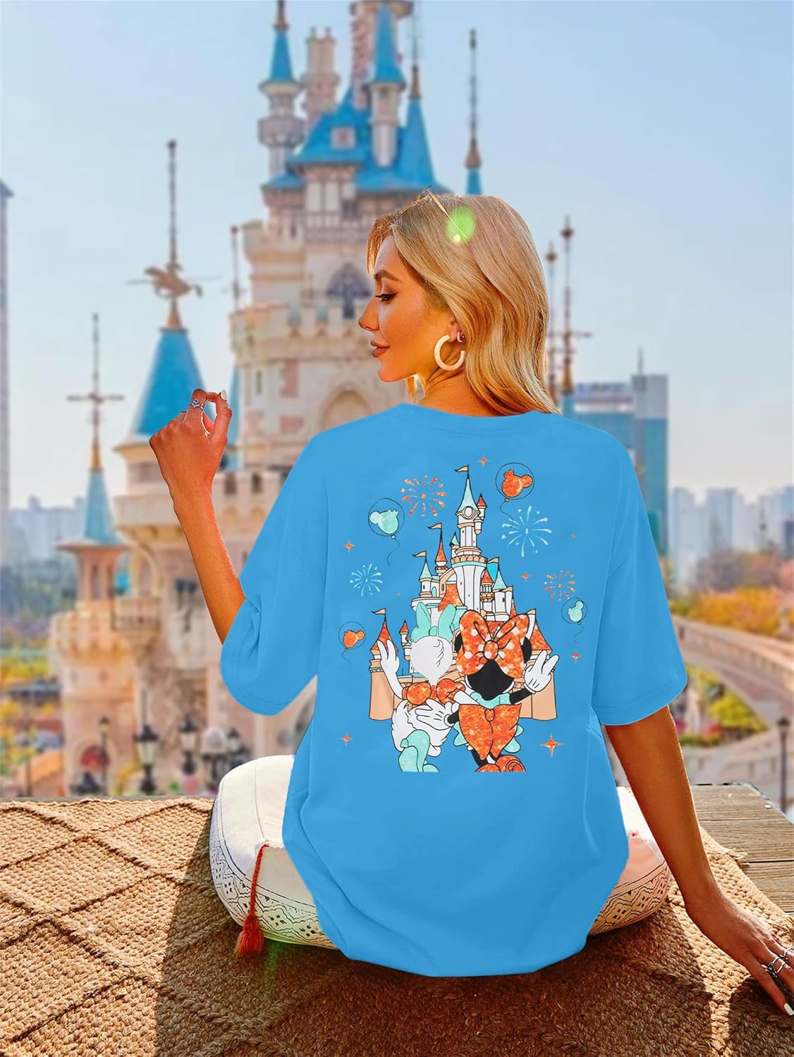 Magic Kingdom Shirts for Women The Princess and The Frog Shirt Flower Tea Cake Honey Tees Graphic Short Sleeve Tops - Image 2