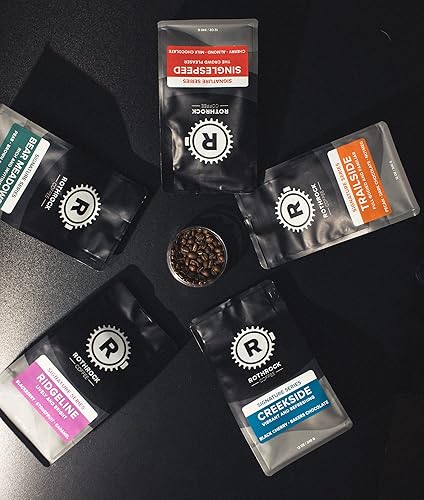 Miniatura 4 de Rothrock Coffee Trailside Café de grano entero tostado oscuro café de mezcla de Brasil, bolsa de 12 onzas