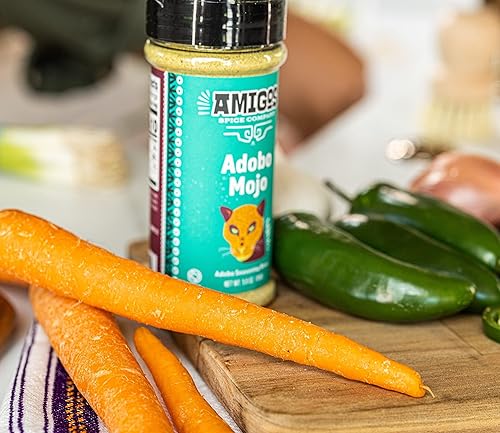 Vista 3 de Amigos Spice Company Adobo Mojo, Premium Adobo Seasoning Blend, condimento multiusos (1 frasco) 5.6 onzas