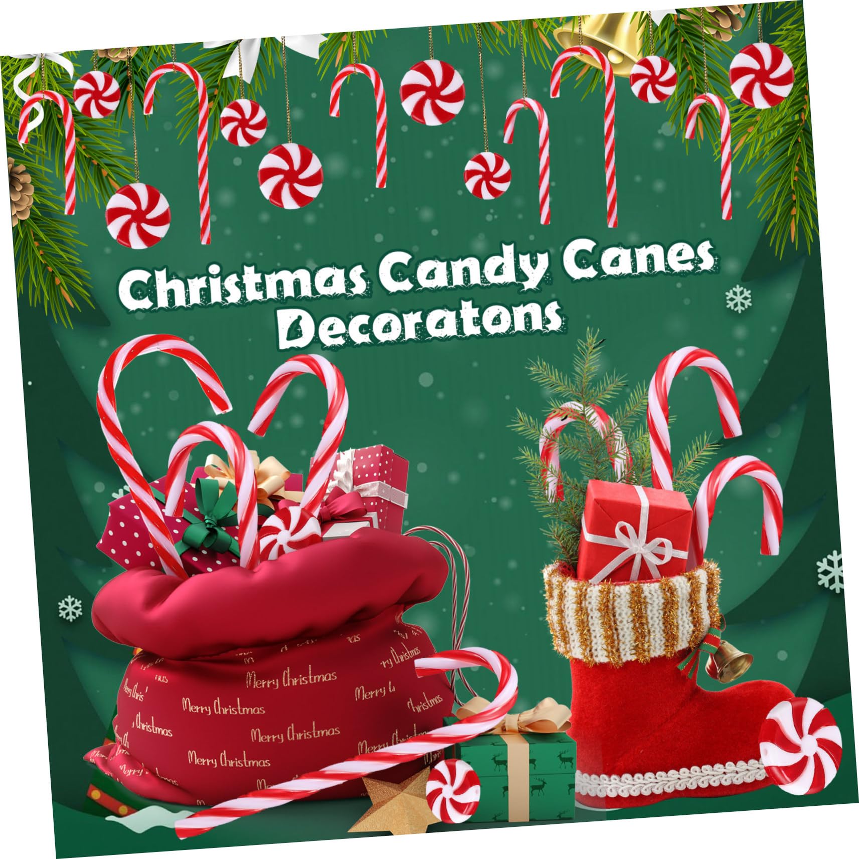5 Juegos Colgante De Decoración para Árbol De Navidad. Póster Decoraciones De Bodas Colgantes Navideños Manualidades Navideñas Adorno De Bastón Colgante De Navidad 60 Piezas * 5 MAGICLULU