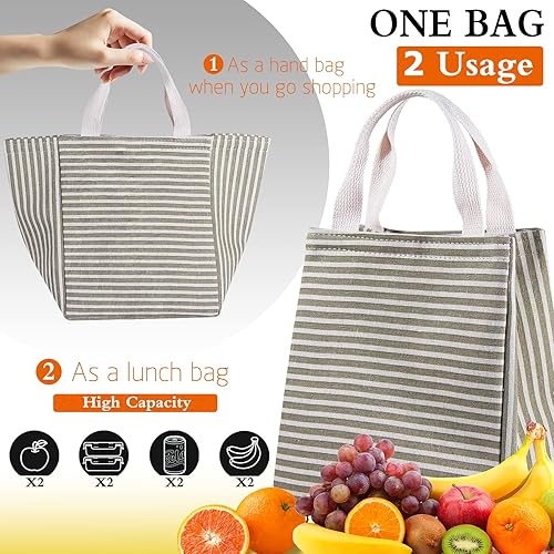 Miniatura 5 de Daixers Paquete de 2 loncheras aisladas para mujeres y hombres, bolsas reutilizables para el almuerzo para adultos, para el trabajo o los viajes