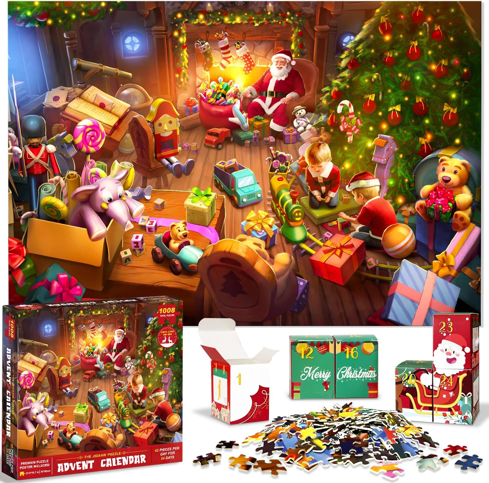 Advent Calendar 2024 Christmas Jigsaw Puzzles for Kids