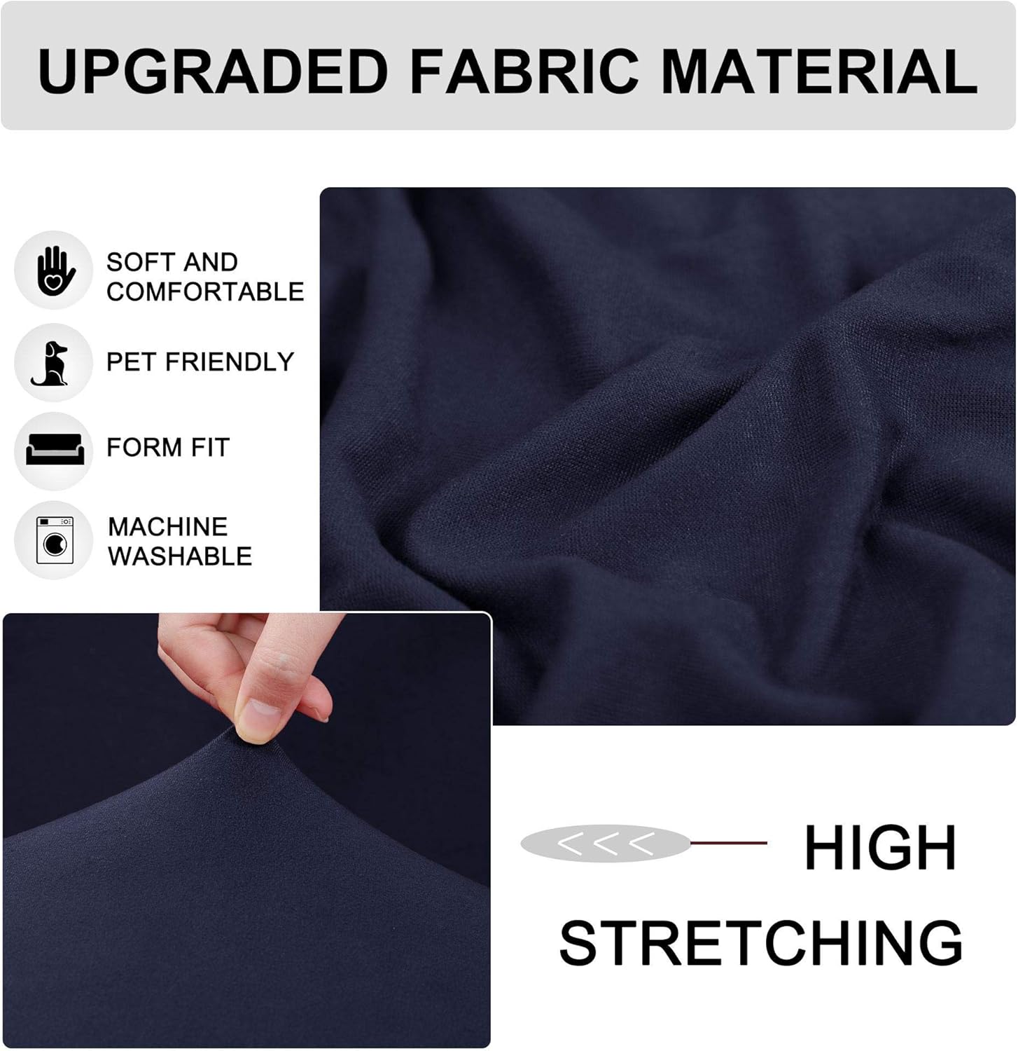 sourcing map Stretch Sofa Covers 1 Seater,Solid Elastic Sofa Slipcovers Washable Soft for Dogs - Image 5