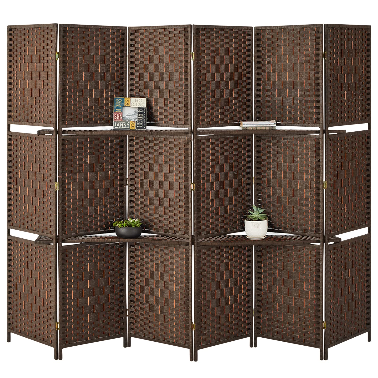 Buy Esright 6 Panel Room Divider, 6 FT Tall&Extra Wide Weave Fiber Room