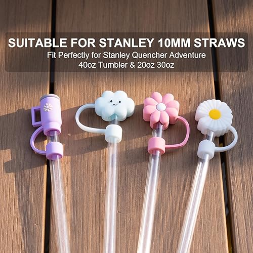 Miniatura 14 de Stanley Cup - Cubierta de popote para copa Stanley, 4 unidades, compatible con vasos Stanley de 30 y 40 onzas, accesorios de tazas Stanley