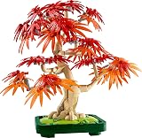 LEGO Botanicals Japanese Maple Bonsai Tree - Artificial Plant Building Kit for Adults with Red and Orange Leaves and Buildable Pot, DIY Office and Home Decoration, Gift for Women and Men 10348 - 10