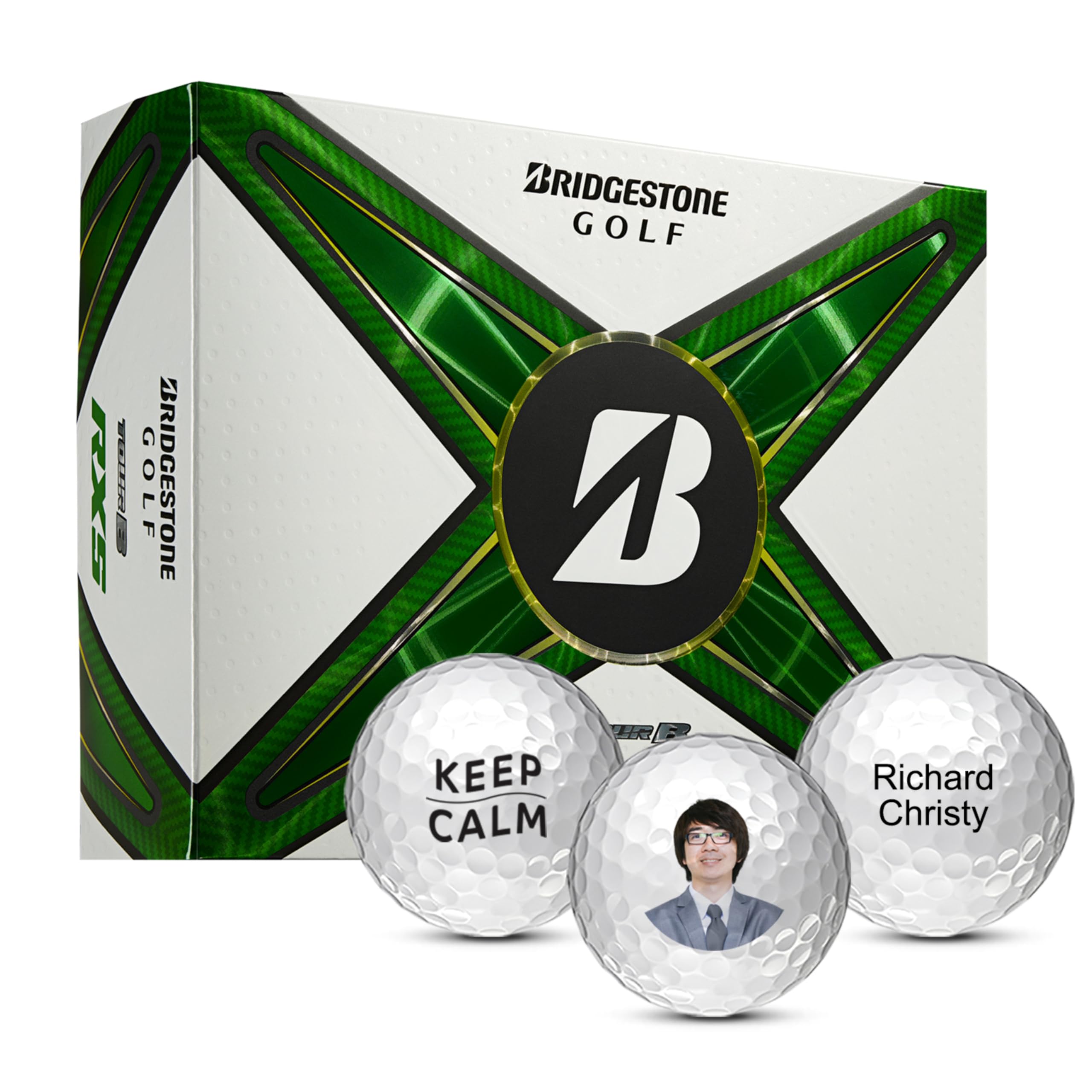Bridgestone Tour B RXS Personalized Golf Balls - Logo Golf Balls - Custom Golf Balls (Set of 12)