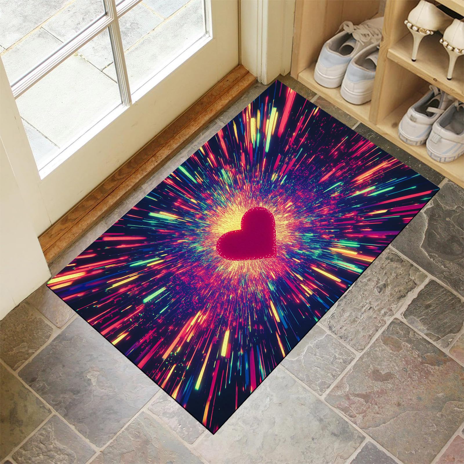 Tapis d'entrée attrape poussière antidérapant et lavable en machine