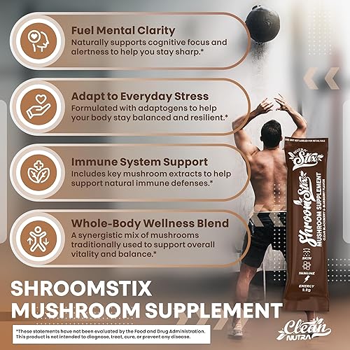 Miniatura 6 de Clean Nutraceuticals Suplemento de hongo 24 en 1 de melena de león con cola de pavo Reishi Cordyceps Chaga Maitake Shiitake Enoki Oyster Porcini
